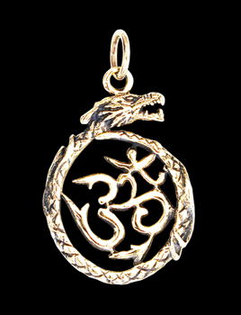 Aum / Ohm hänge i brons med drake.