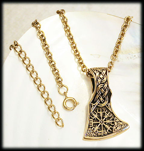 Yxa med rungaldrar - Yxa halsband i brons. - 3