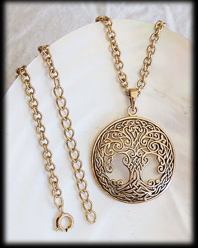 Livets träd i brons - Stort Yggdrasil halsband. - 2