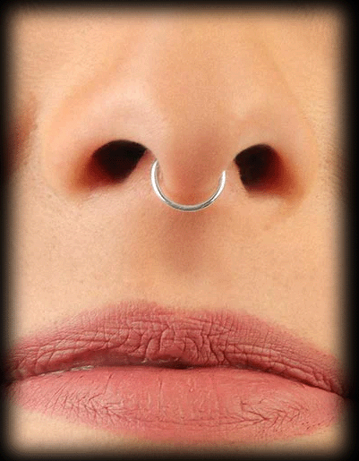 Fejk näspiercing i rostfritt stål. - 4