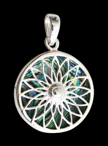20 mm. Mandala halsband i Äkta silver. - 2