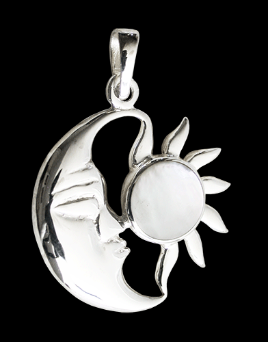 Sol och måne halsband i Äkta silver. - 2