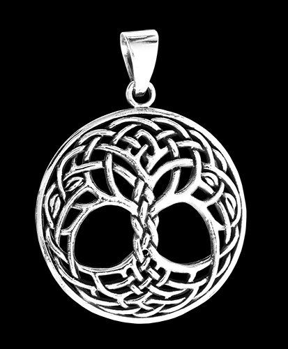 29 mm. Yggdrasil - livets träd hänge i Äkta silver.