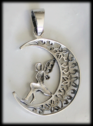 "Ferry in the moon" älva hänge i Äkta silver. - 3