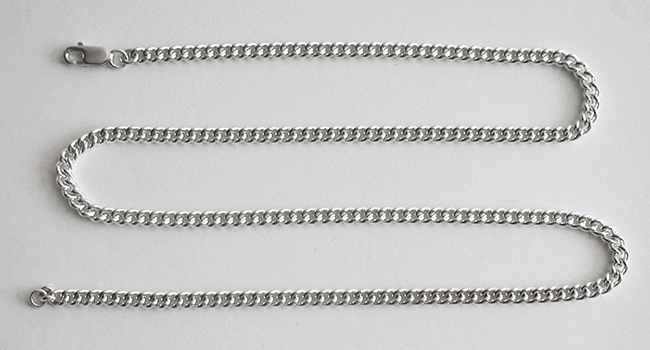 4 mm. Pansarlänk kedja i Äkta silver. - 5