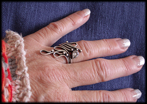Ring i Äkta silver med Kubisk zirkonia innefattad "one of a kind". - 5