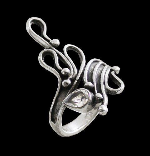 Ring i Äkta silver med Kubisk zirkonia innefattad "one of a kind". - 2
