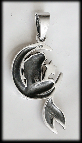 Little mermaid (sjöjungfru) halsband i Äkta silver. - 4