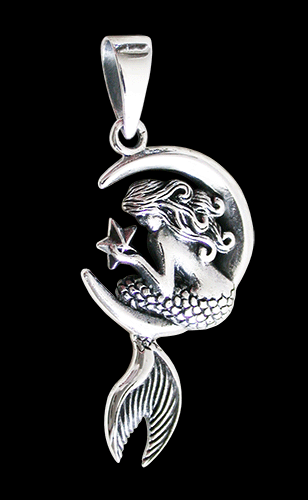 Little mermaid (sjöjungfru) halsband i Äkta silver. - 2