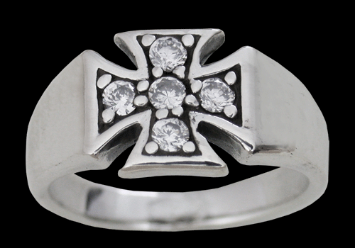 Snygg Malteserkors ring i Äkta silver. - 2
