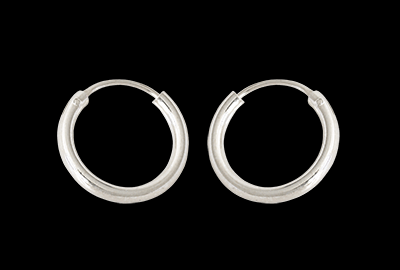 2 x 16 mm öronringar i Äkta silver. - 2