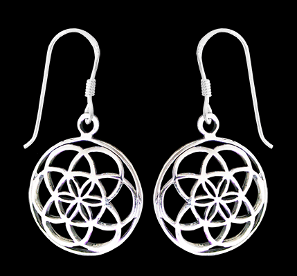 Flower of life örhängen i Äkta silver.