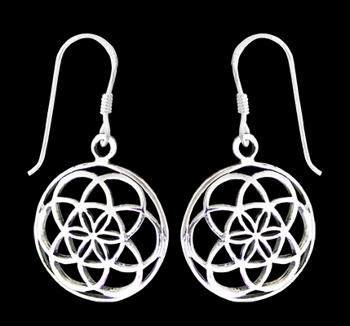 Flower of life örhängen i Äkta silver.