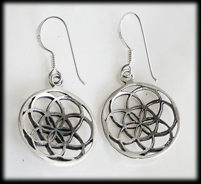 Flower of life örhängen i Äkta silver. - 3