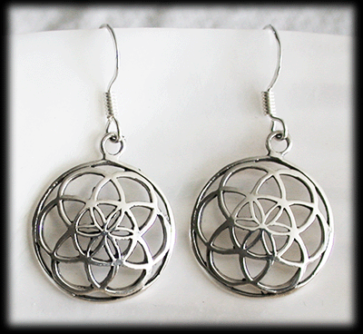 Flower of life örhängen i Äkta silver. - 2