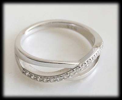 Extremt kvinnlig bling ring i Äkta silver. - 3