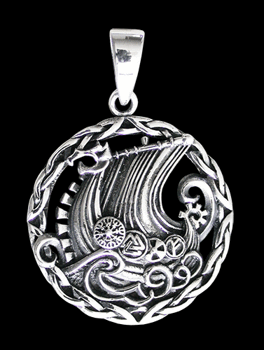 "Röva och ta" - Vikingaskepp halsband i Äkta silver.