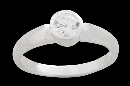 Slät bling ring i Äkta silver. - 2