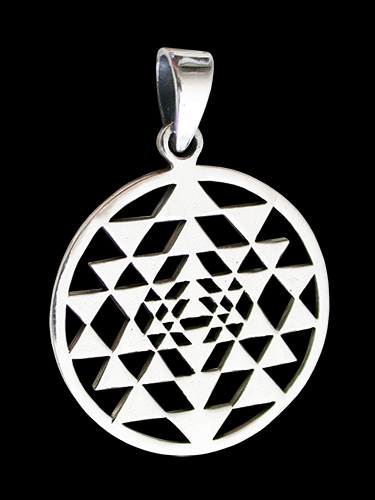 Sri Yantra halsband i Äkta silver. - 2