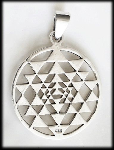 Sri Yantra halsband i Äkta silver. - 4