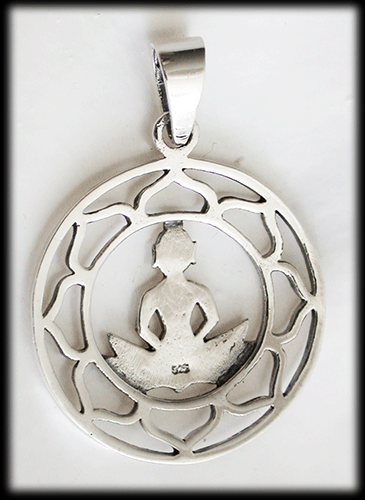 Buddha och lotus hänge i Äkta silver. - 3