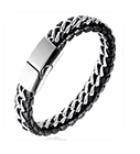 Äkta läderarmband, svart.