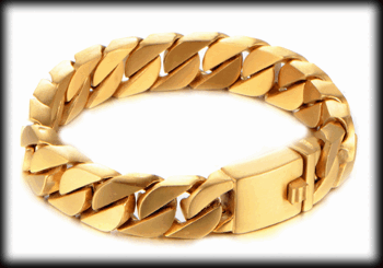 Guldpläterade stål armband