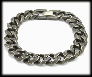 Grått stål pansarlänk armband