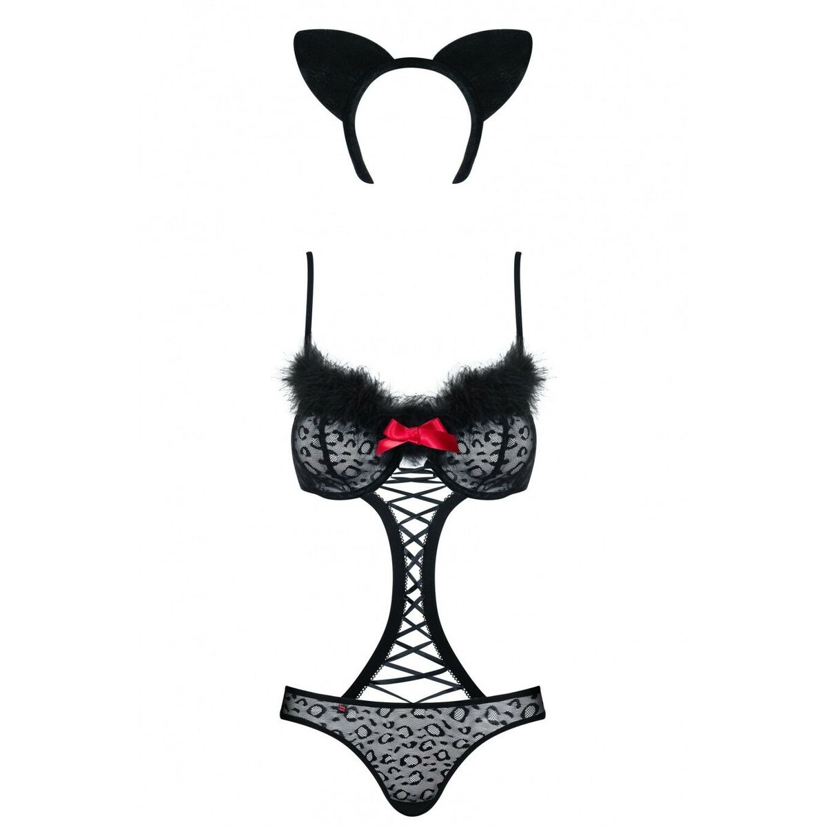 Erotiskt Kostym Obsessive Gepardina S/M Svart S/M - 4