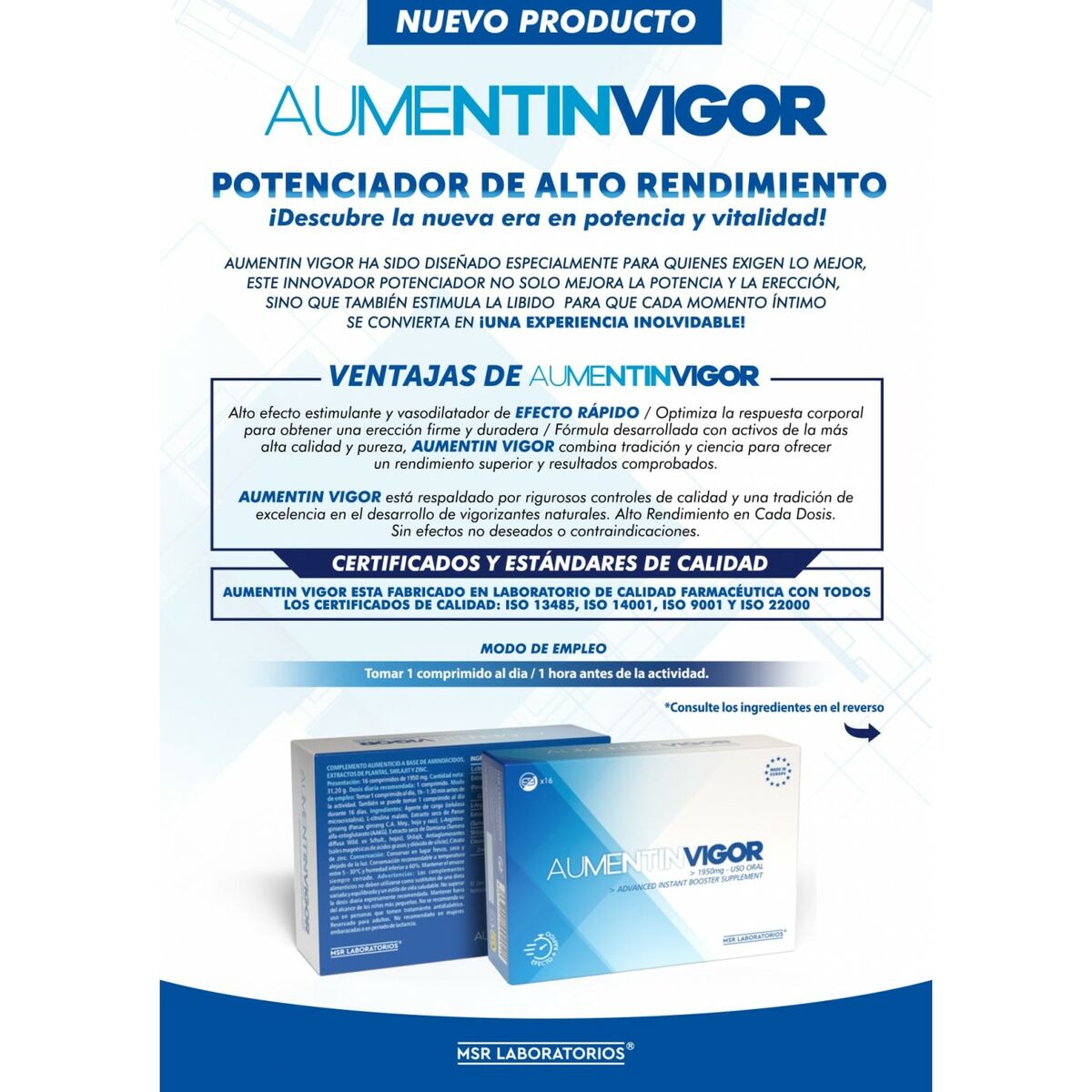 Orgasmhöjare MSR LABORATORIOS AUMENTIN VIGOR - 2