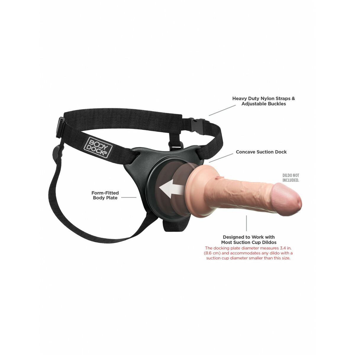 Sele för dildo Pipedream Svart - 5