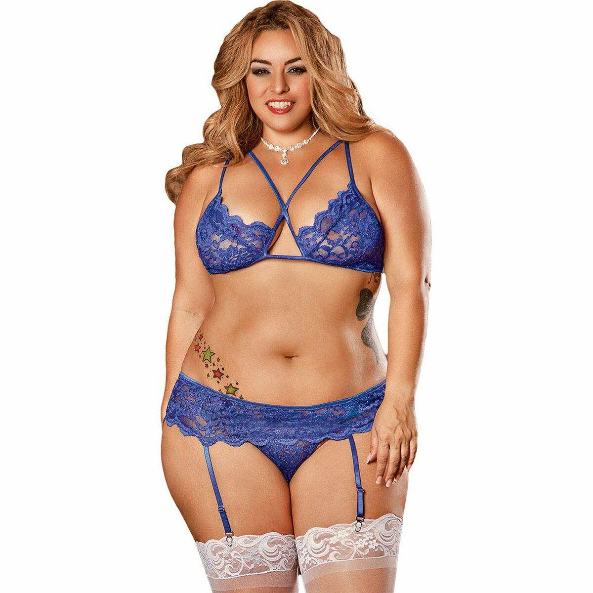 Set med underkläder Exposed Blå (XXL) - 2