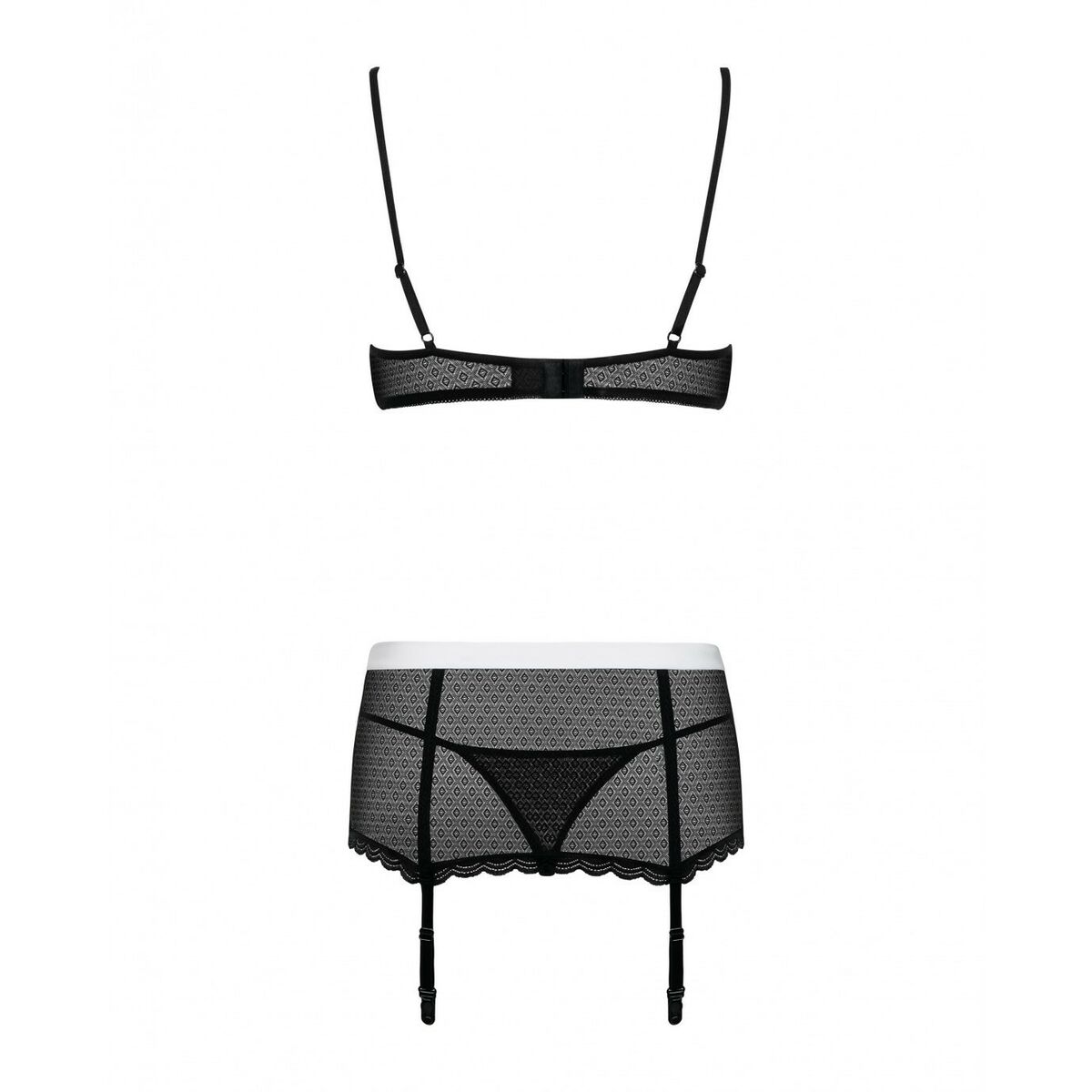 Set med underkläder i läder Obsessive Maidme S/M Svart - 7