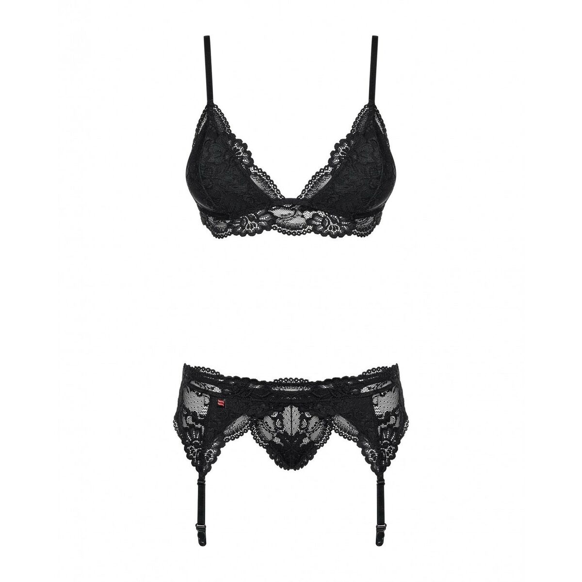 Set med underkläder i läder Obsessive 810-SEG-1 Svart L/XL - 4
