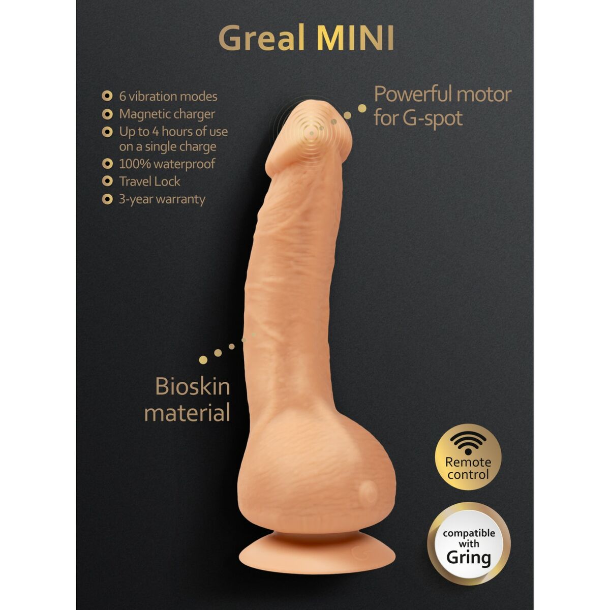 Dildo Gvibe Greal Mini Naturell - 3
