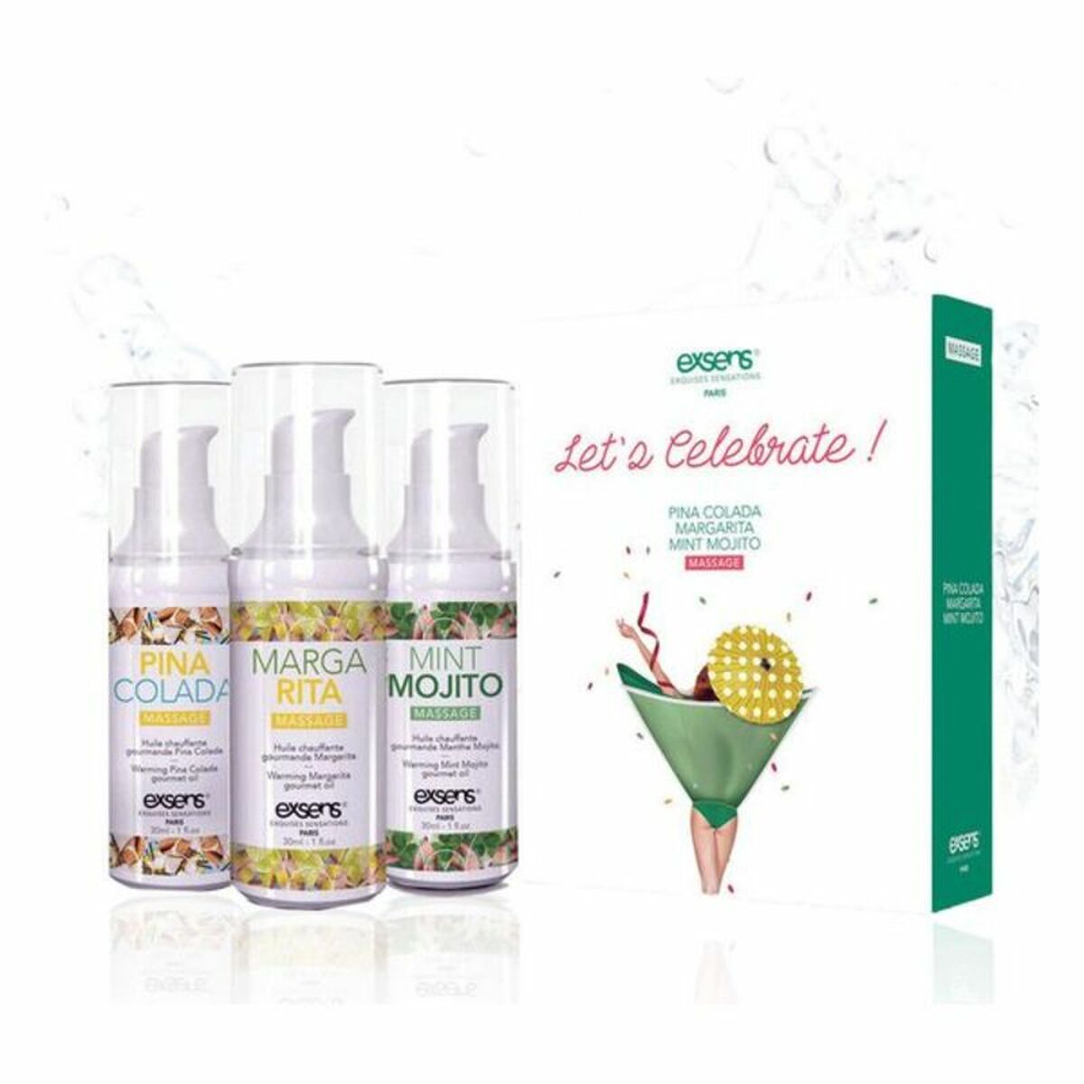Aromatisk Massageolja Exsens Let's Celebrate (3 pcs) - 3