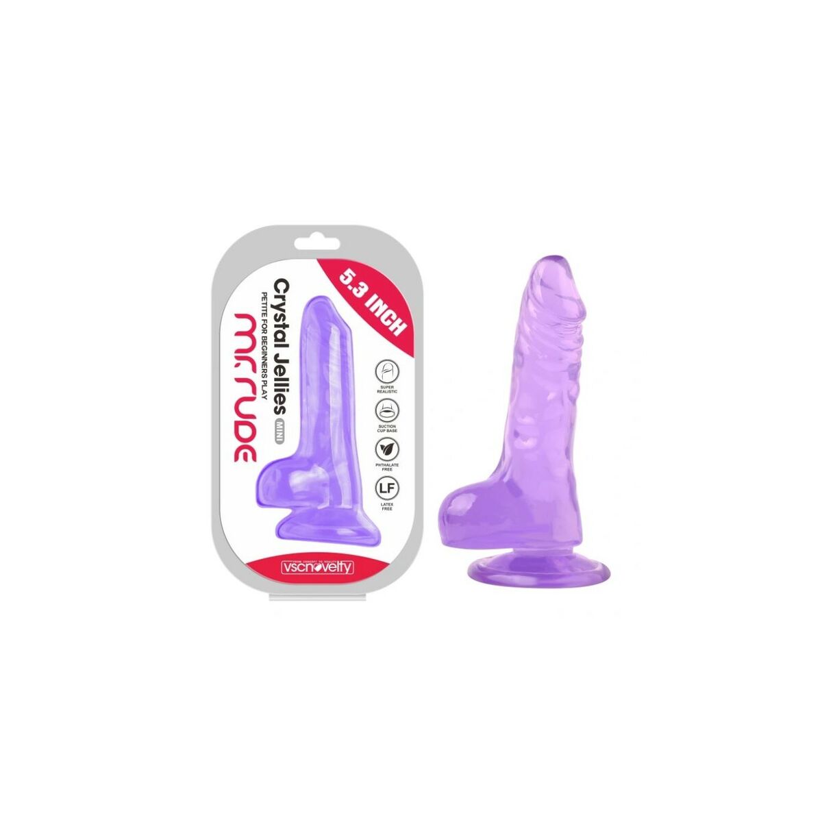 Realistisk dildo VSCNOVELTY TPE Purpur 13,5 cm - 3