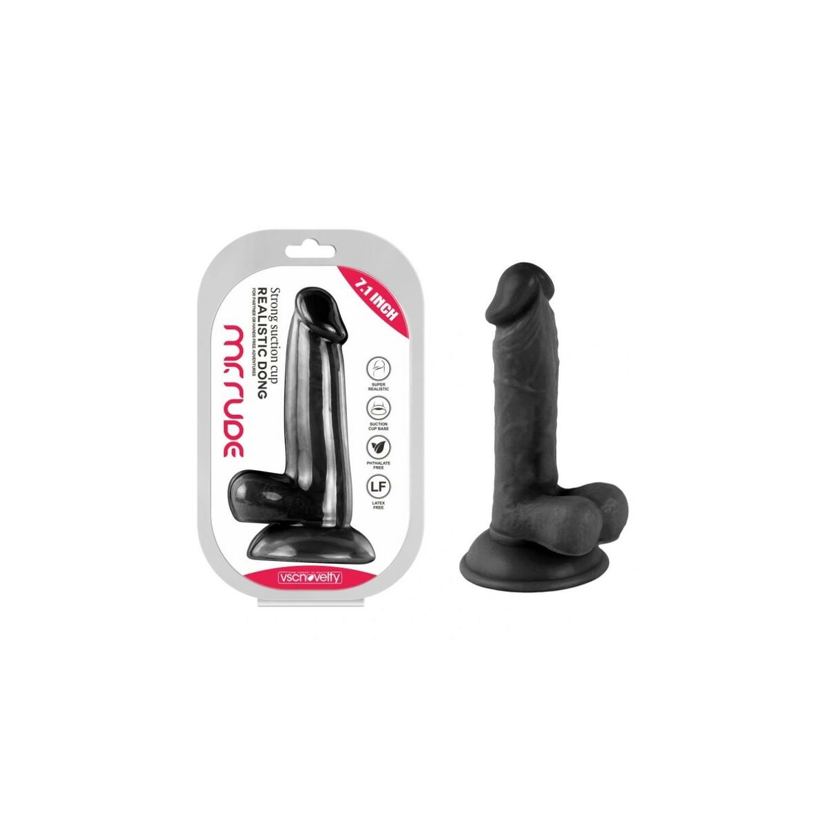 Realistisk dildo VSCNOVELTY Svart 18 cm - 2