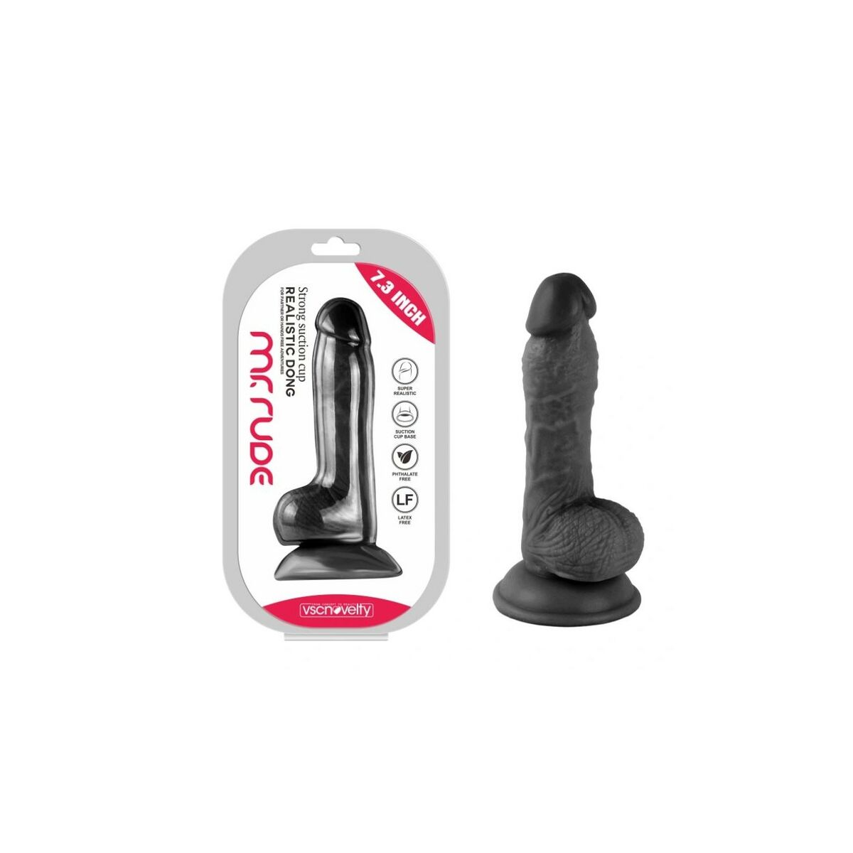 Realistisk dildo VSCNOVELTY Svart 18,5 cm - 2
