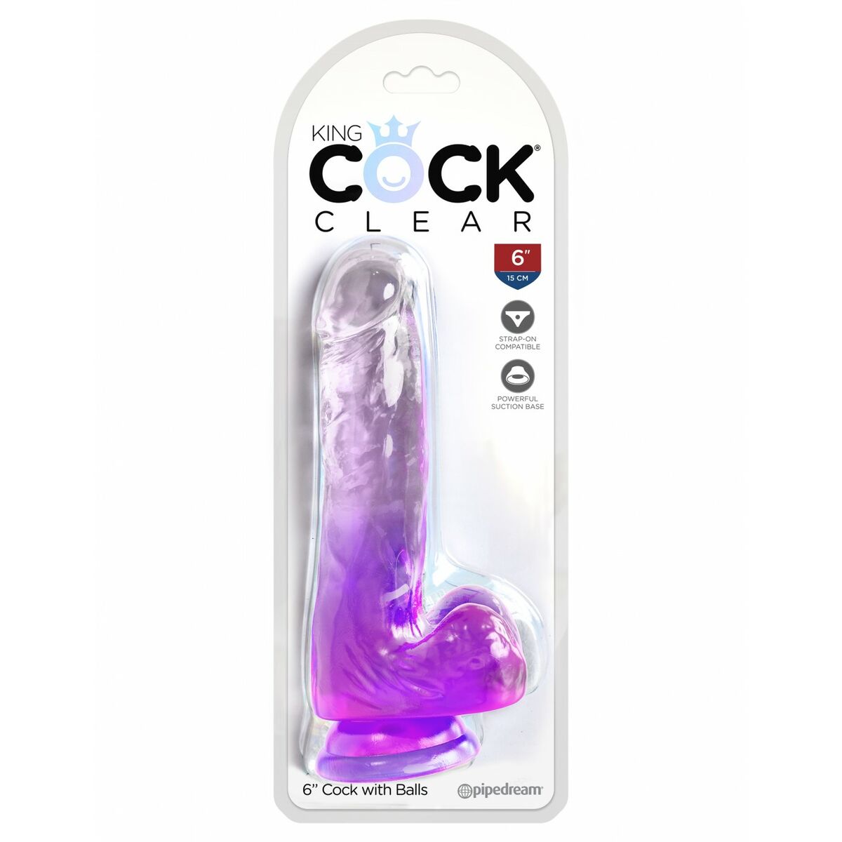 Realistisk dildo Pipedream - King Cock Purpur - 2