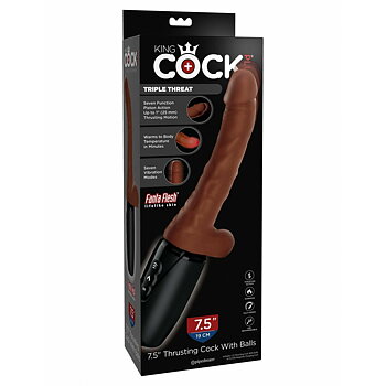 Realistisk dildo Pipedream - King Cock Naturell Brun
