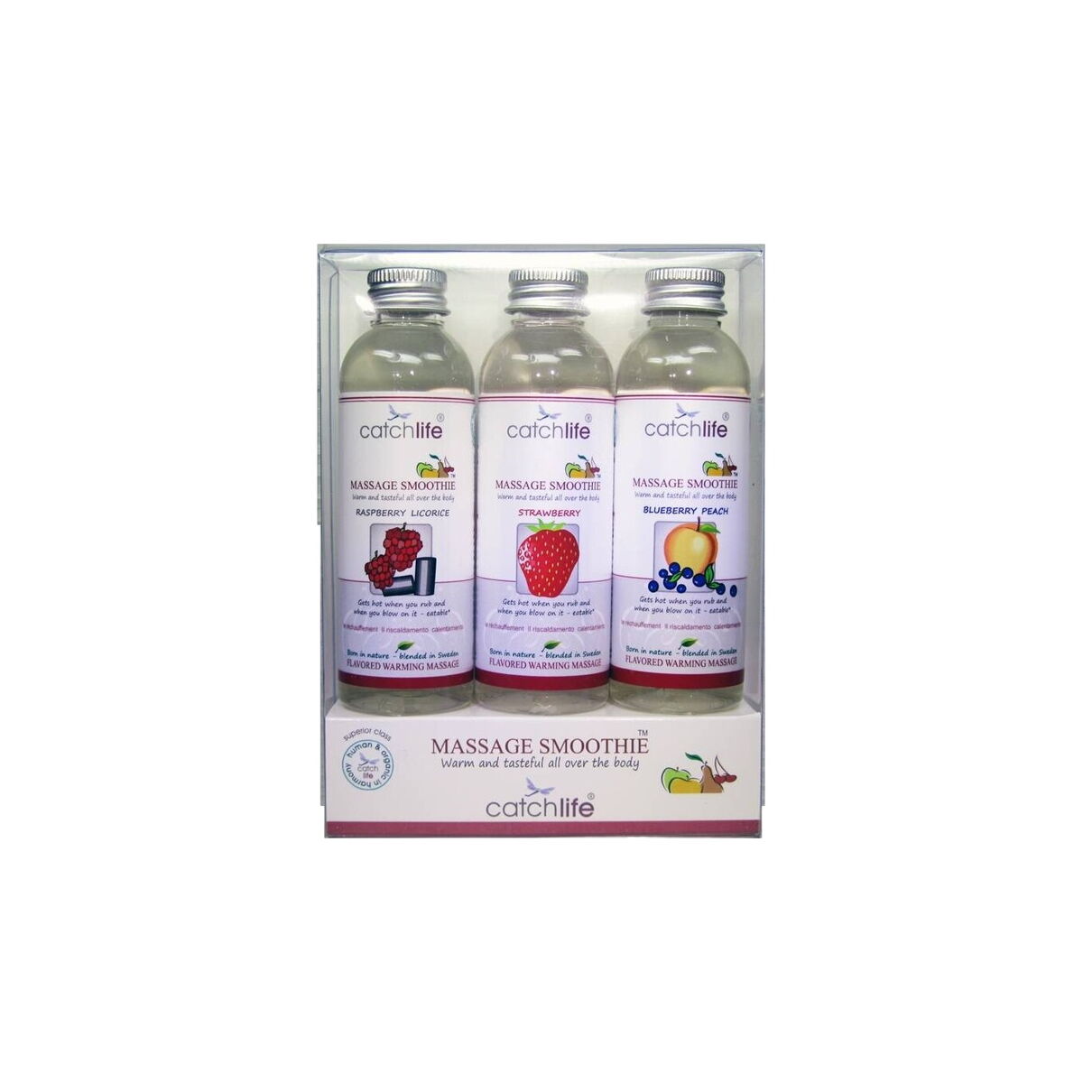Glidmedel Nature Body 3 x 75 ml Jordgubbe Persika Hallon - 2