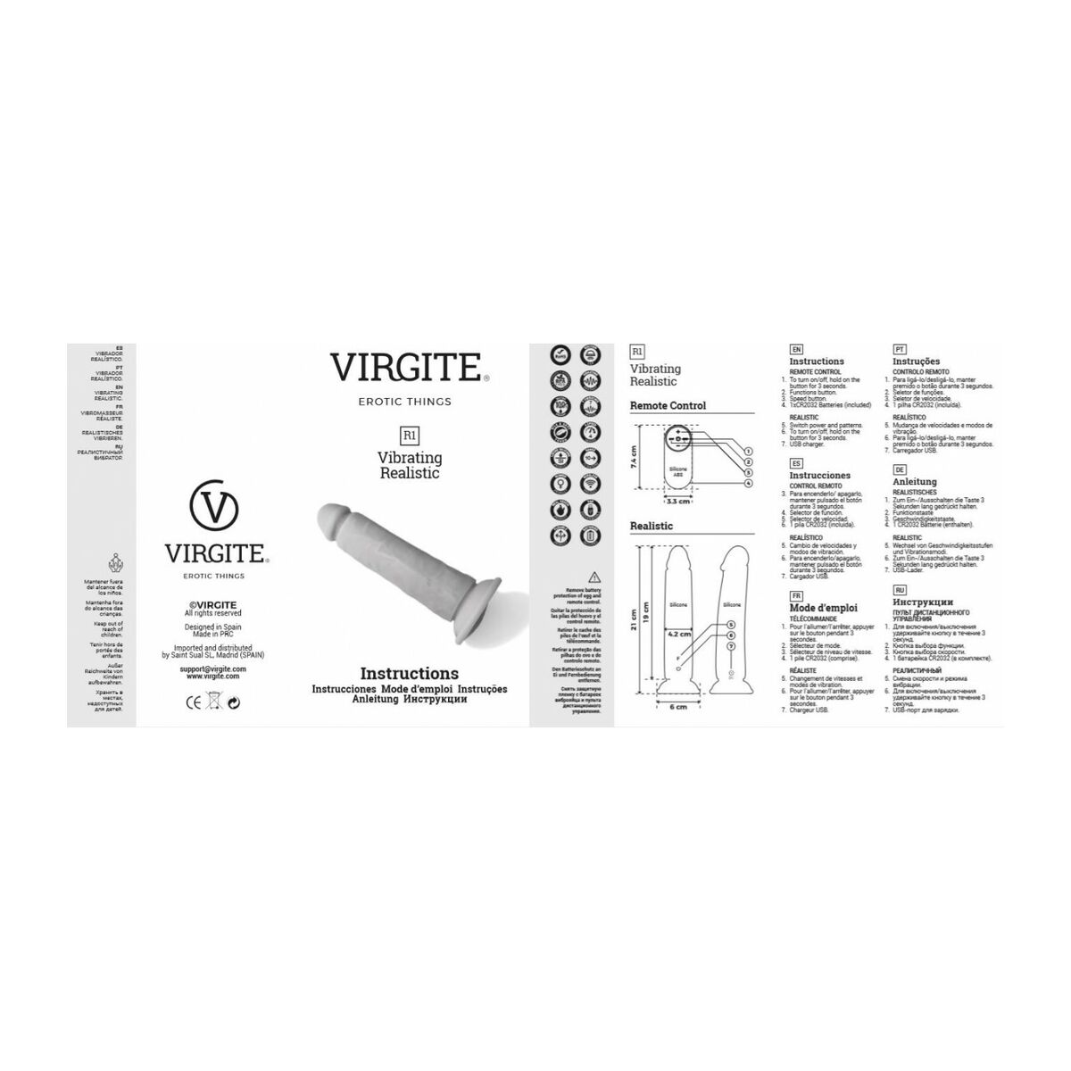 Realistisk vibrator Virgite 19 cm - 7