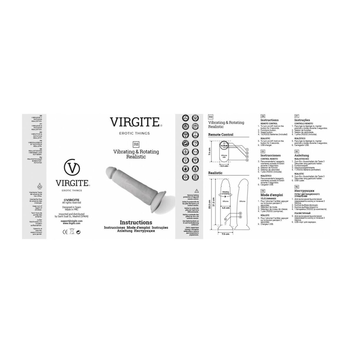 Realistisk vibrator Virgite 21 cm - 3
