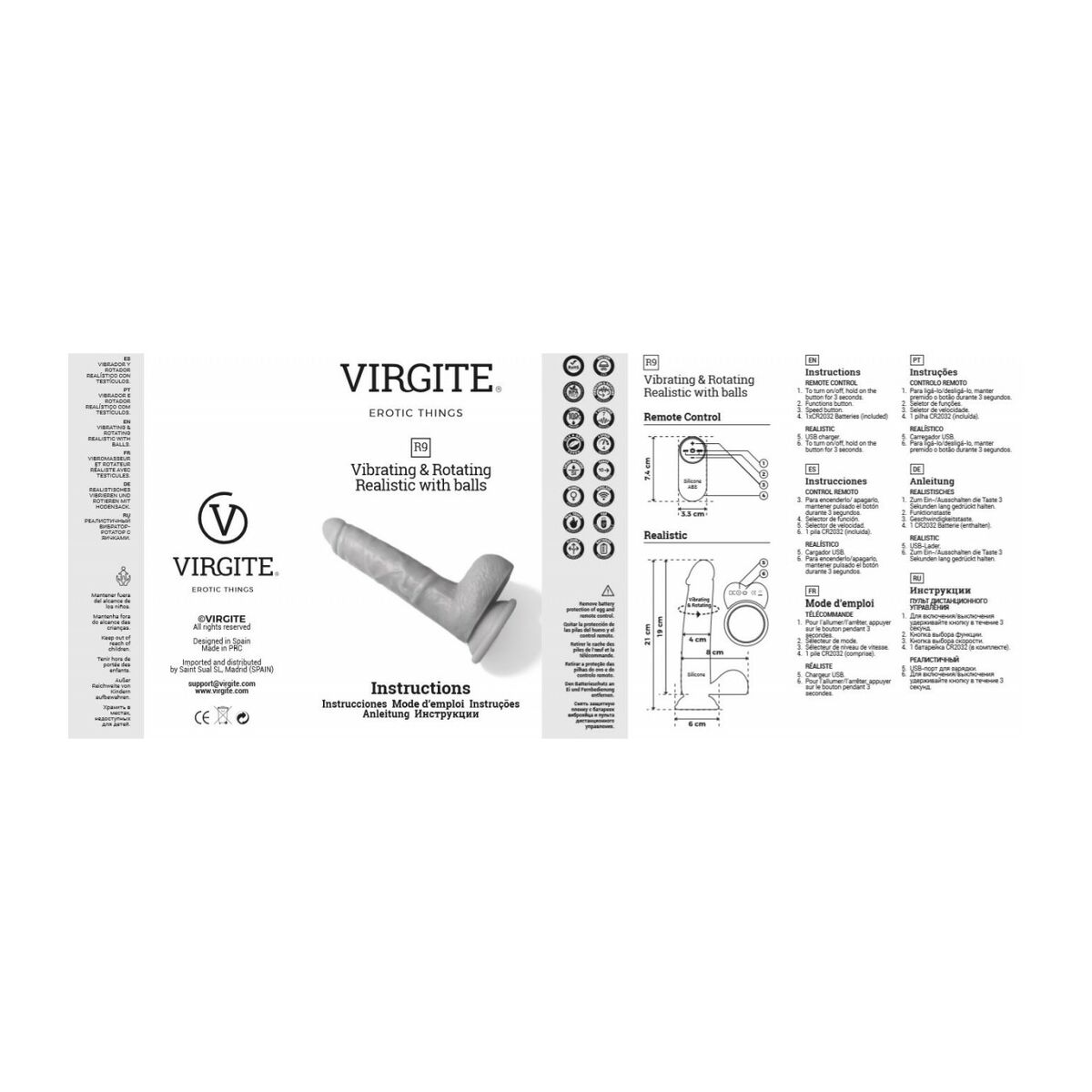 Realistisk vibrator Virgite 19 cm - 8