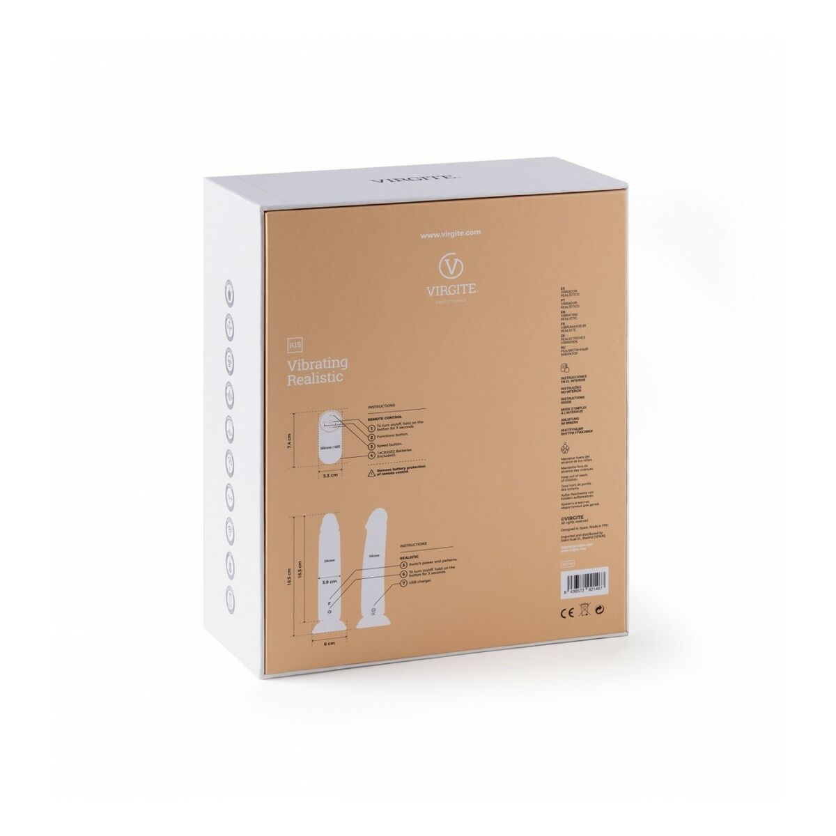 Realistisk vibrator Virgite Purpur 16,5 cm - 6