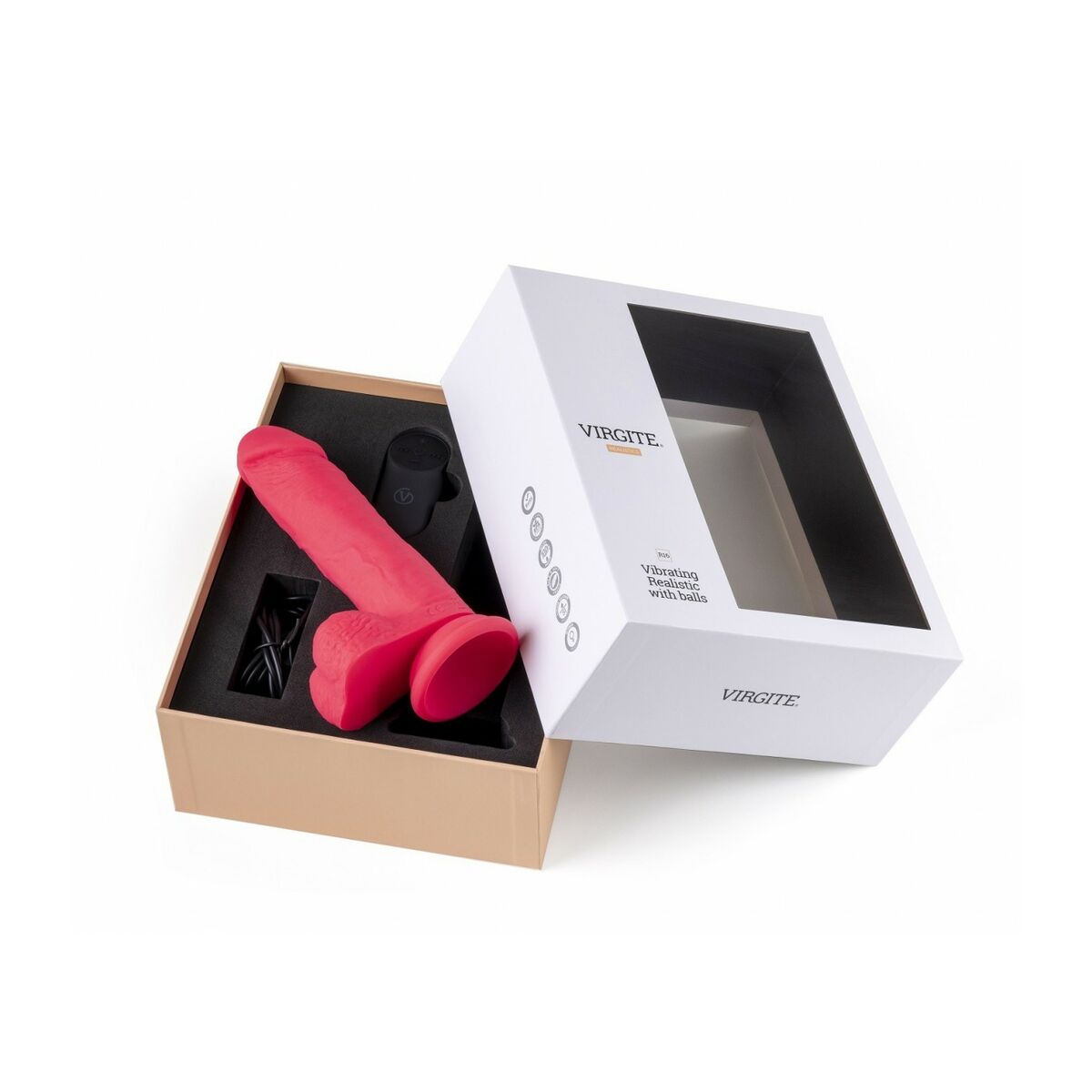 Realistisk vibrator Virgite Rosa 16 cm - 5