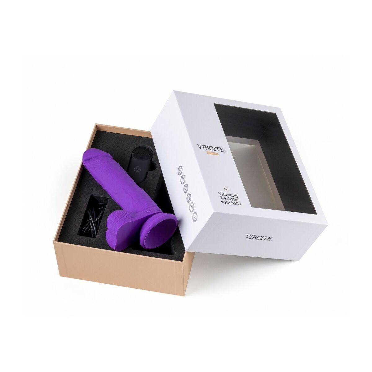 Realistisk vibrator Virgite Purpur 16 cm - 5