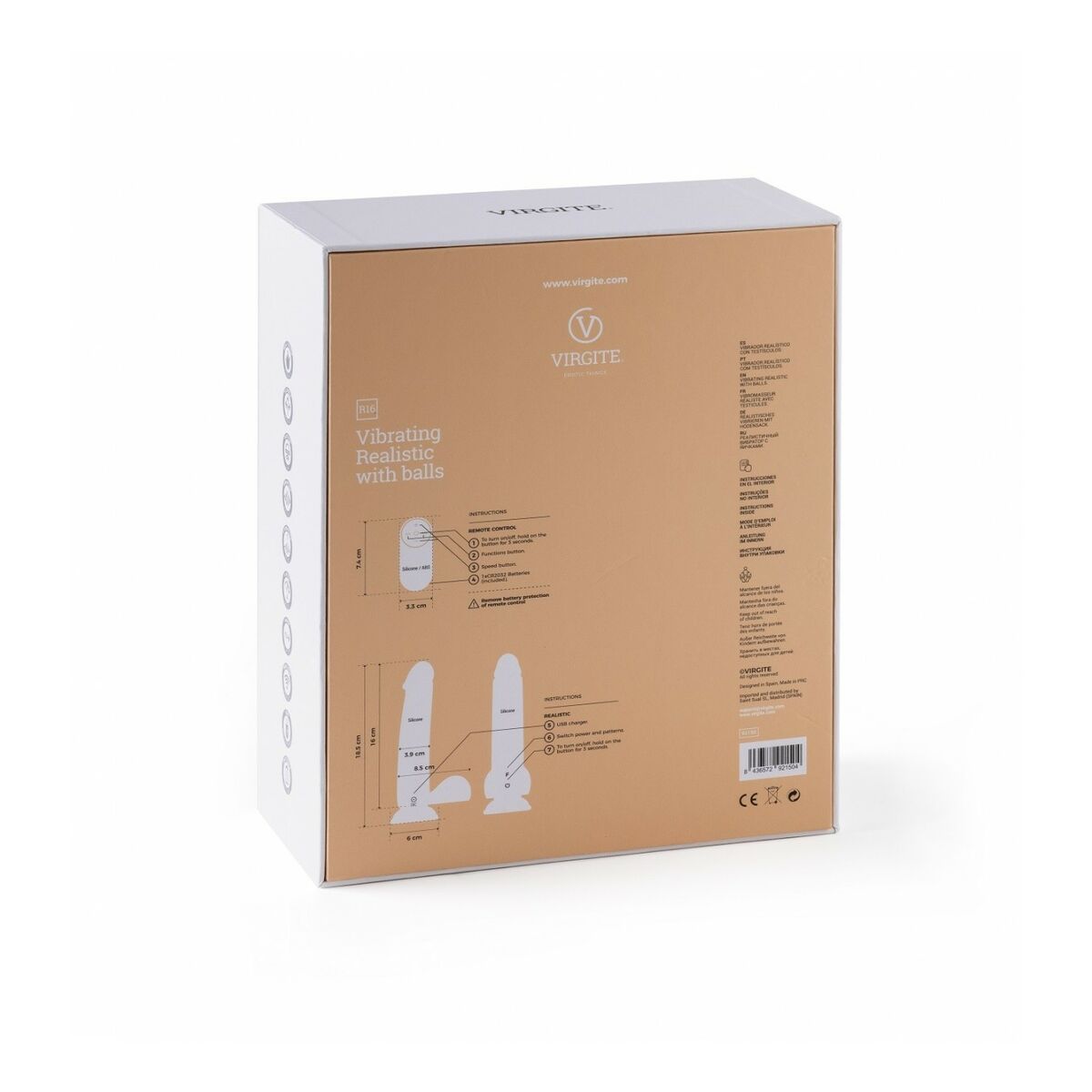 Realistisk vibrator Virgite Purpur 16 cm - 6
