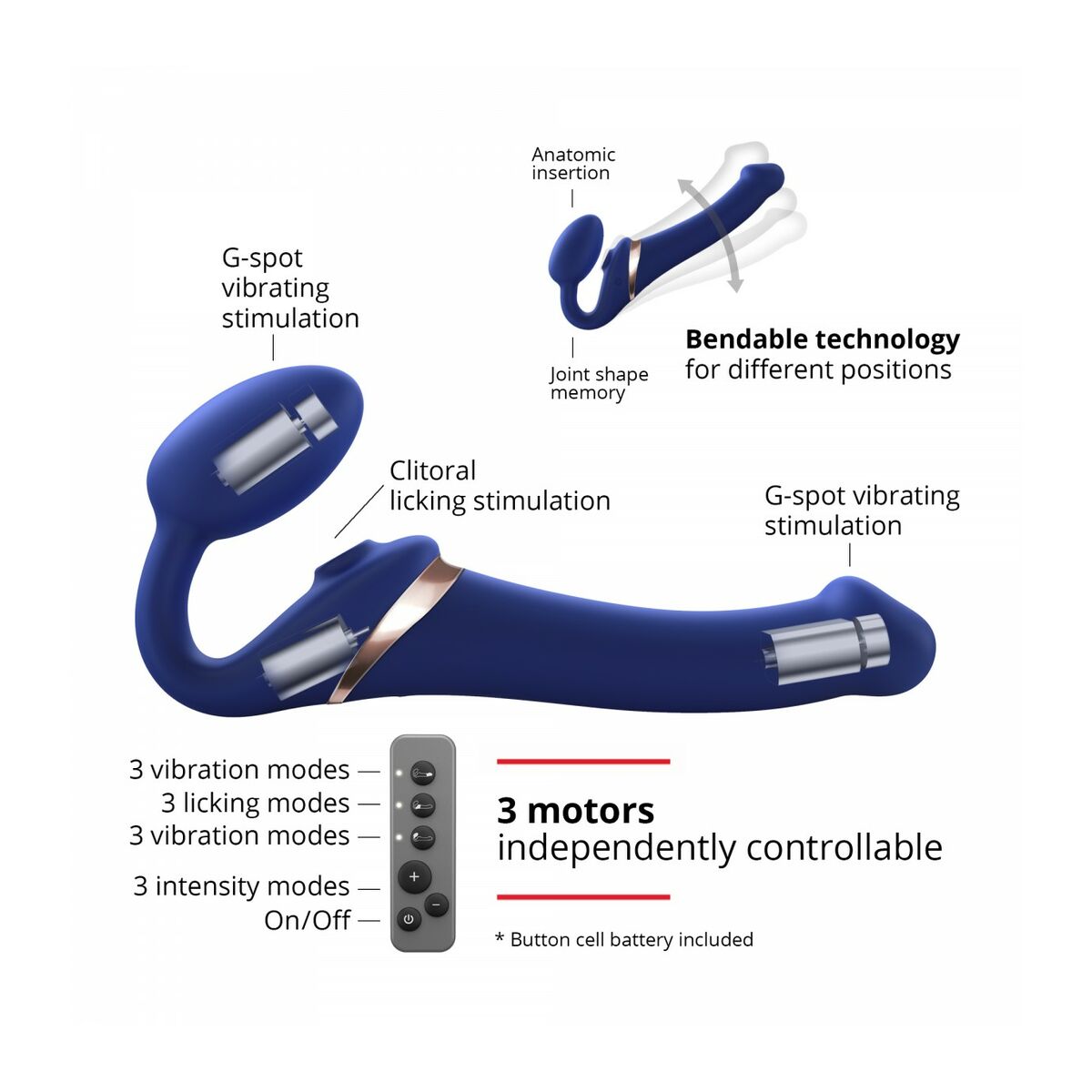 Vibrator Strap-on-me 6017418 Blå XL - 2